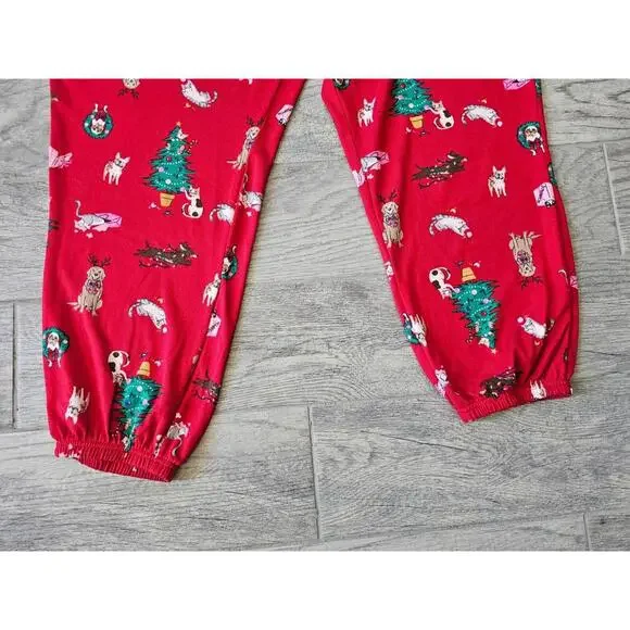 New Women's Joyspun Christmas Pajama Pants Dogs Cats Elastic Waist SZ 3X 22W-24W - Picture 5 of 11